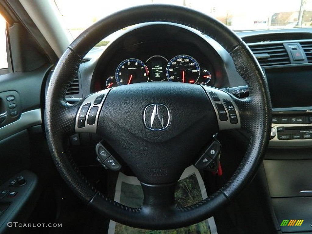 2007 Acura TSX Sedan Ebony Steering Wheel Photo #61937411