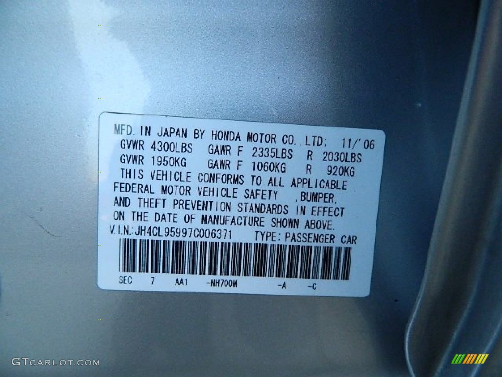 2007 Acura TSX Sedan NH700M Photo #61937480
