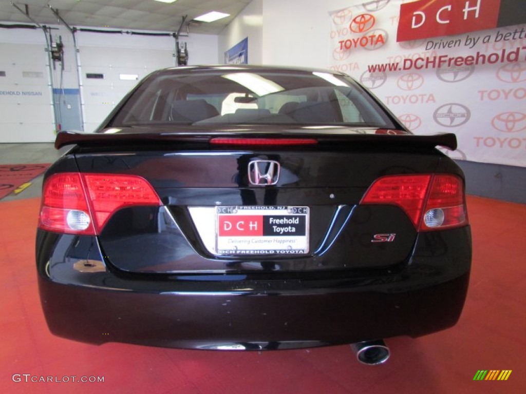 2007 Civic Si Sedan - Nighthawk Black Pearl / Black photo #6