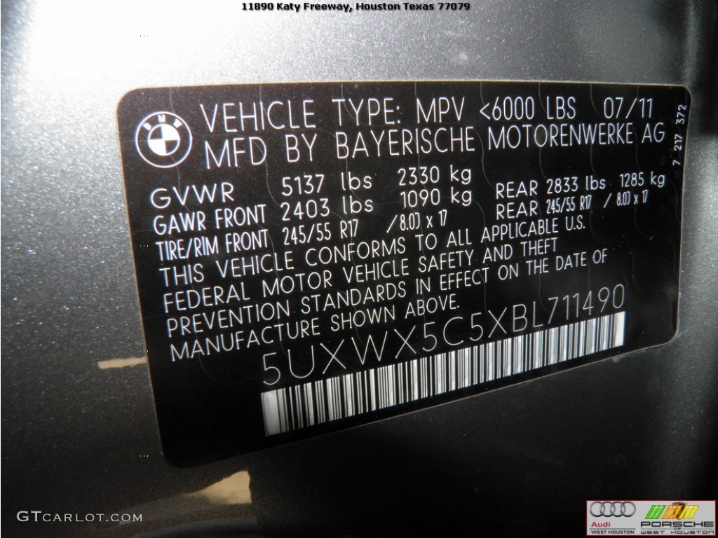 2011 X3 xDrive 28i - Space Gray Metallic / Oyster Nevada Leather photo #36