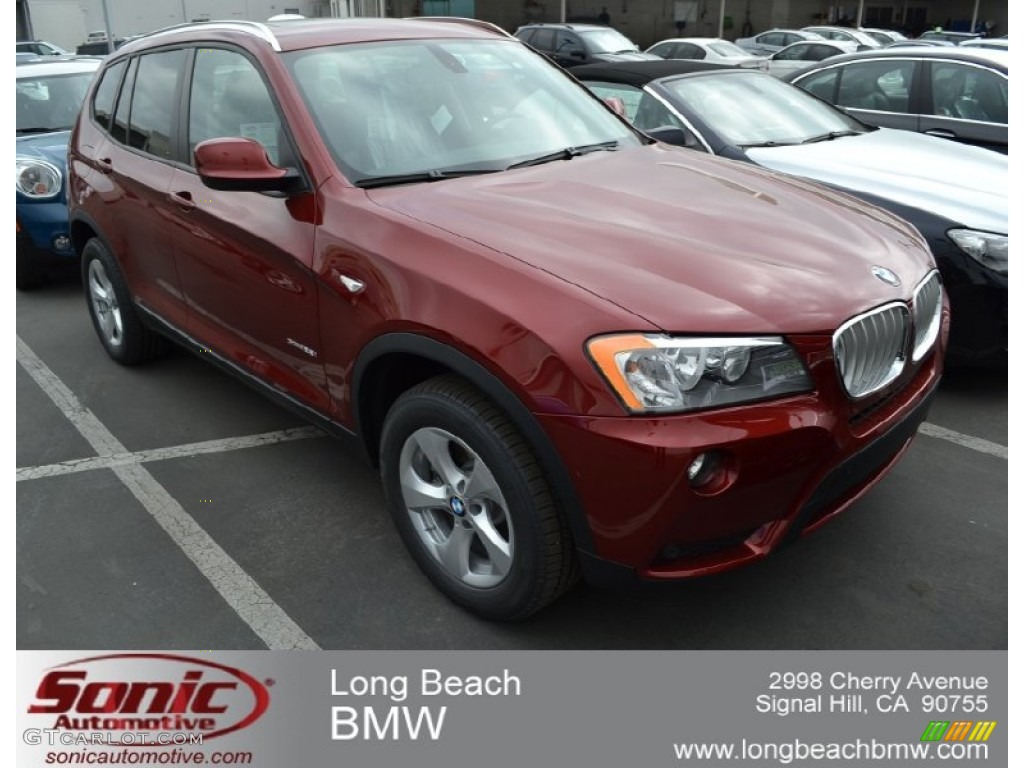 2012 X3 xDrive 28i - Vermilion Red Metallic / Black photo #1