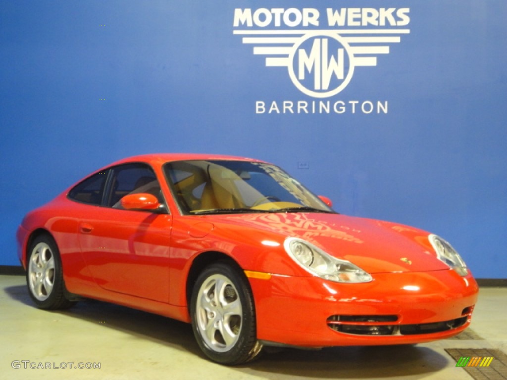 2001 911 Carrera 4 Coupe - Guards Red / Savanna Beige photo #1