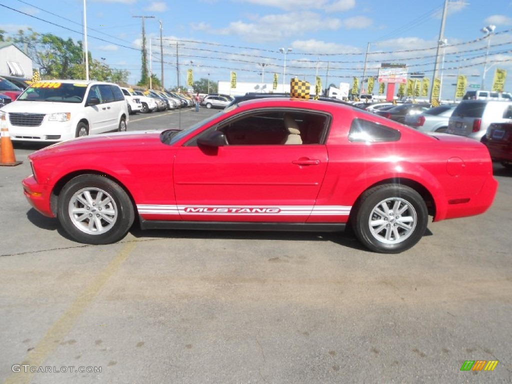 Torch Red 2005 Ford Mustang V6 Deluxe Coupe Exterior Photo #61947077