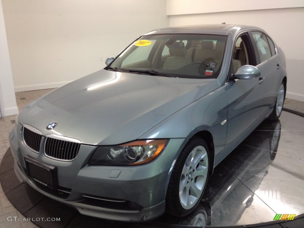 2007 3 Series 335xi Sedan - Arctic Metallic / Beige photo #1