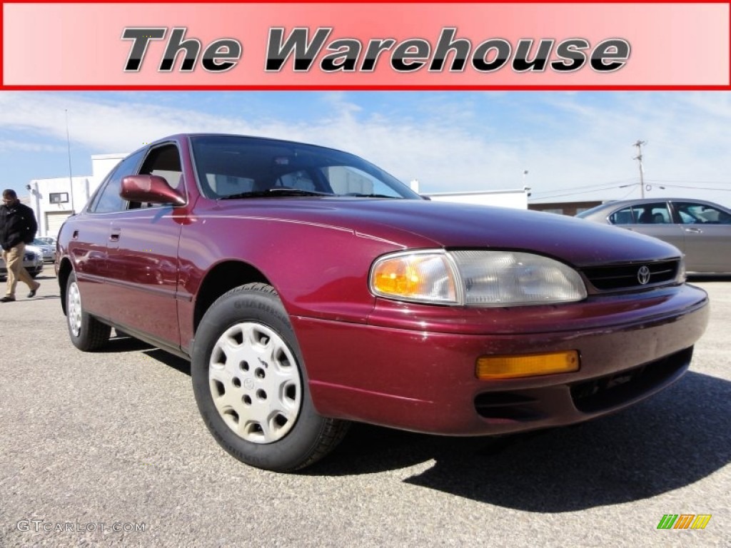 1996 Camry LE Sedan - Ruby Red Pearl / Beige photo #1