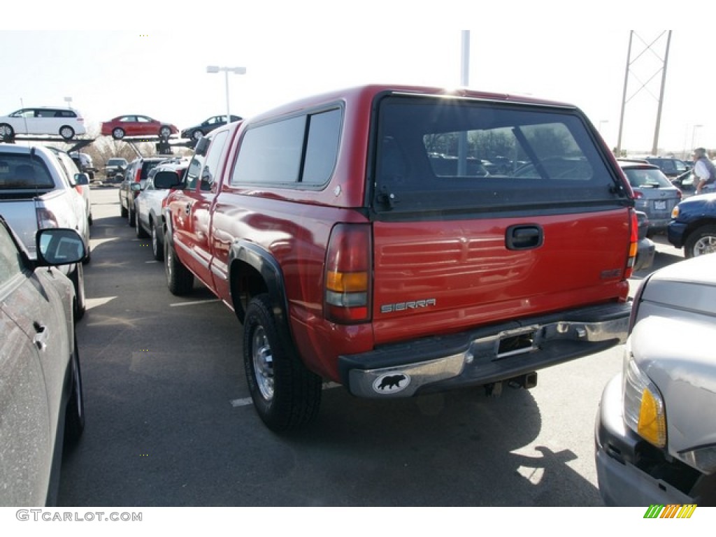 1999 Sierra 2500 SLE Extended Cab 4x4 - Fire Red / Graphite photo #3