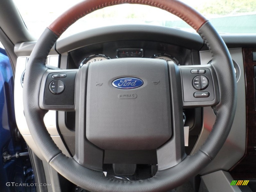 2012 Ford Expedition EL King Ranch 4x4 Chaparral Steering Wheel Photo #61957802