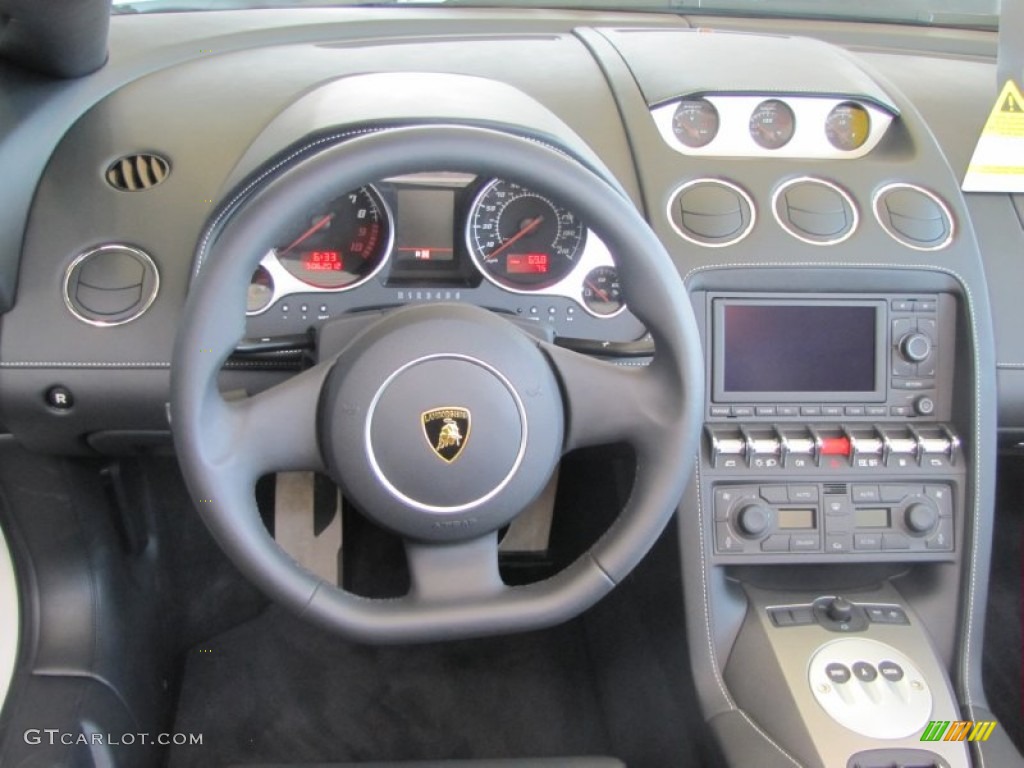 2012 Lamborghini Gallardo LP 560-4 Spyder Nero Perseus Steering Wheel Photo #61958747