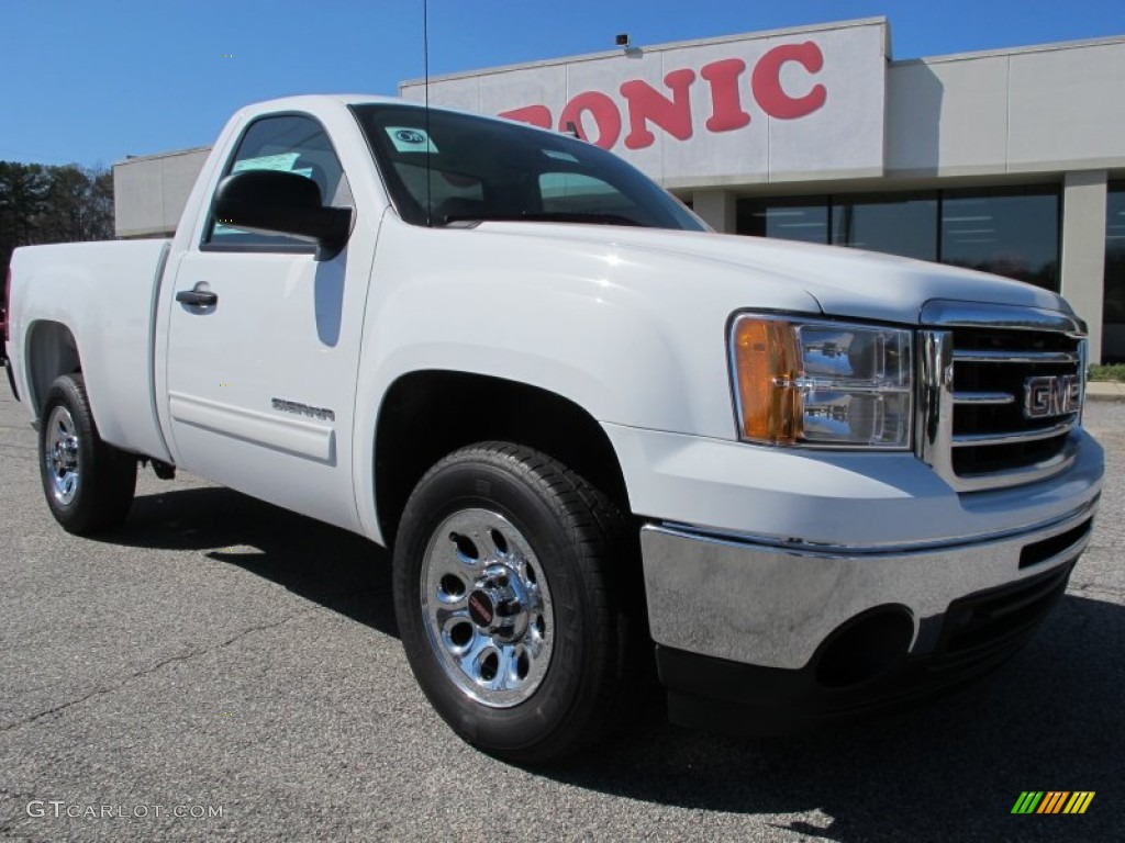 2012 Sierra 1500 SLE Regular Cab - Summit White / Ebony photo #1