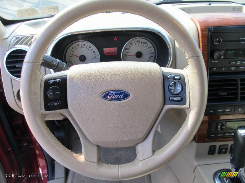 2007 Ford Explorer Eddie Bauer 4x4 Camel Steering Wheel Photo #61962323