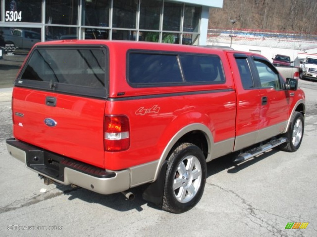 Bright Red 2007 Ford F150 Lariat SuperCab 4x4 Exterior Photo #61962974