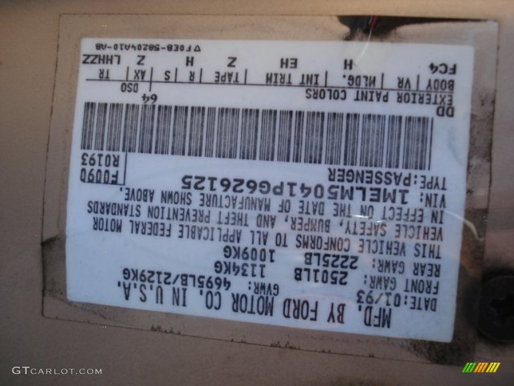 1993 Sable GS Sedan - Mocha Frost Metallic / Light Graphite photo #15