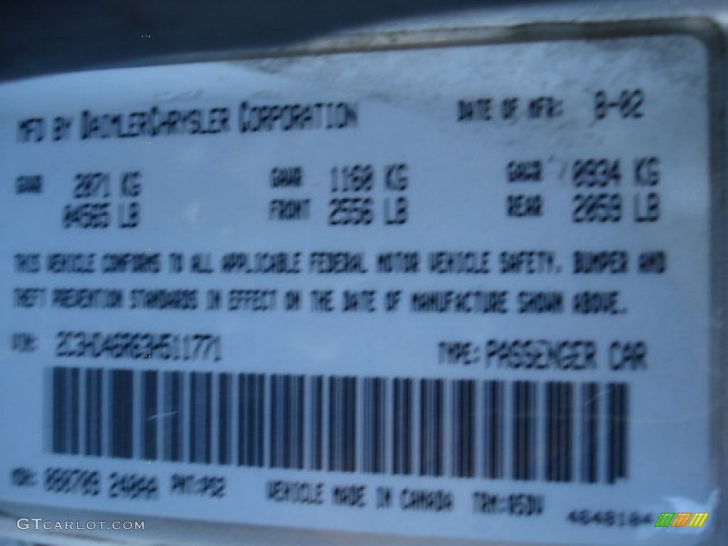 2003 Concorde Color Code PS2 for Bright Silver Metallic Photo #61965272