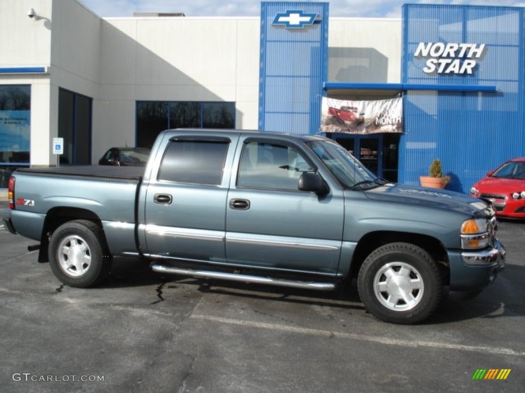 2006 Sierra 1500 SLE Crew Cab 4x4 - Stealth Gray Metallic / Dark Pewter photo #1