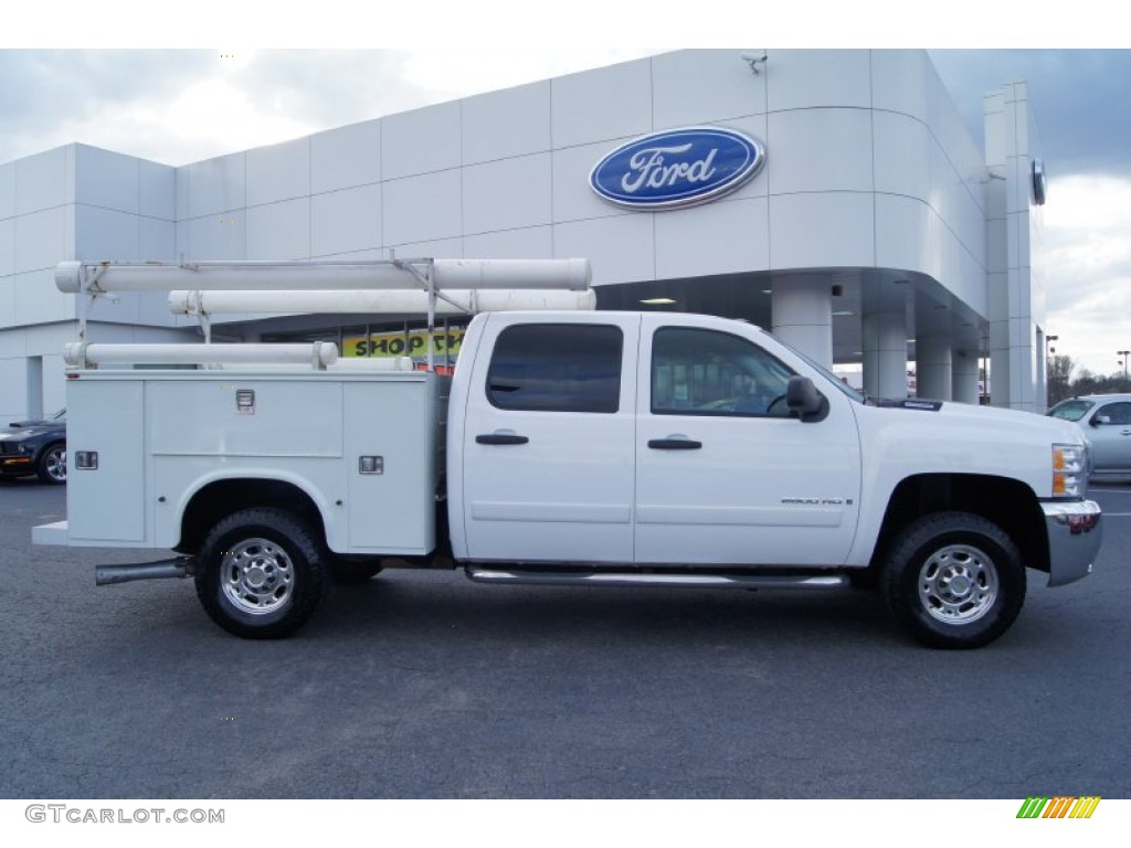 2008 Silverado 2500HD Work Truck Crew Cab - Summit White / Ebony Black photo #1