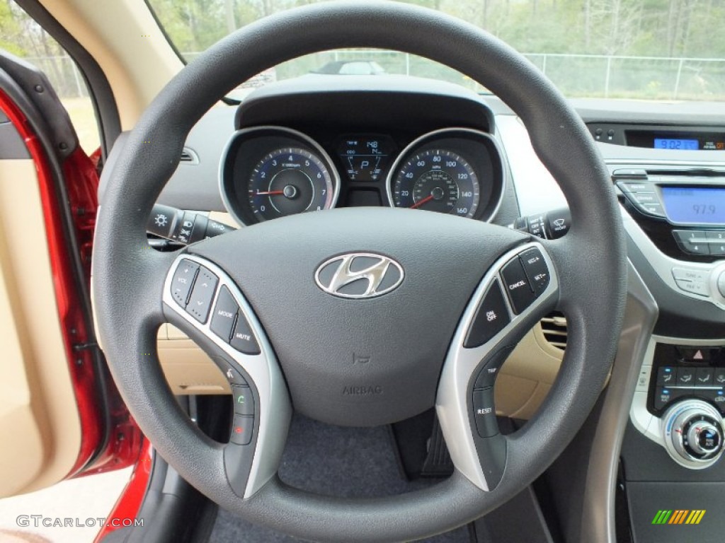 2012 Elantra GLS - Red Allure / Beige photo #13