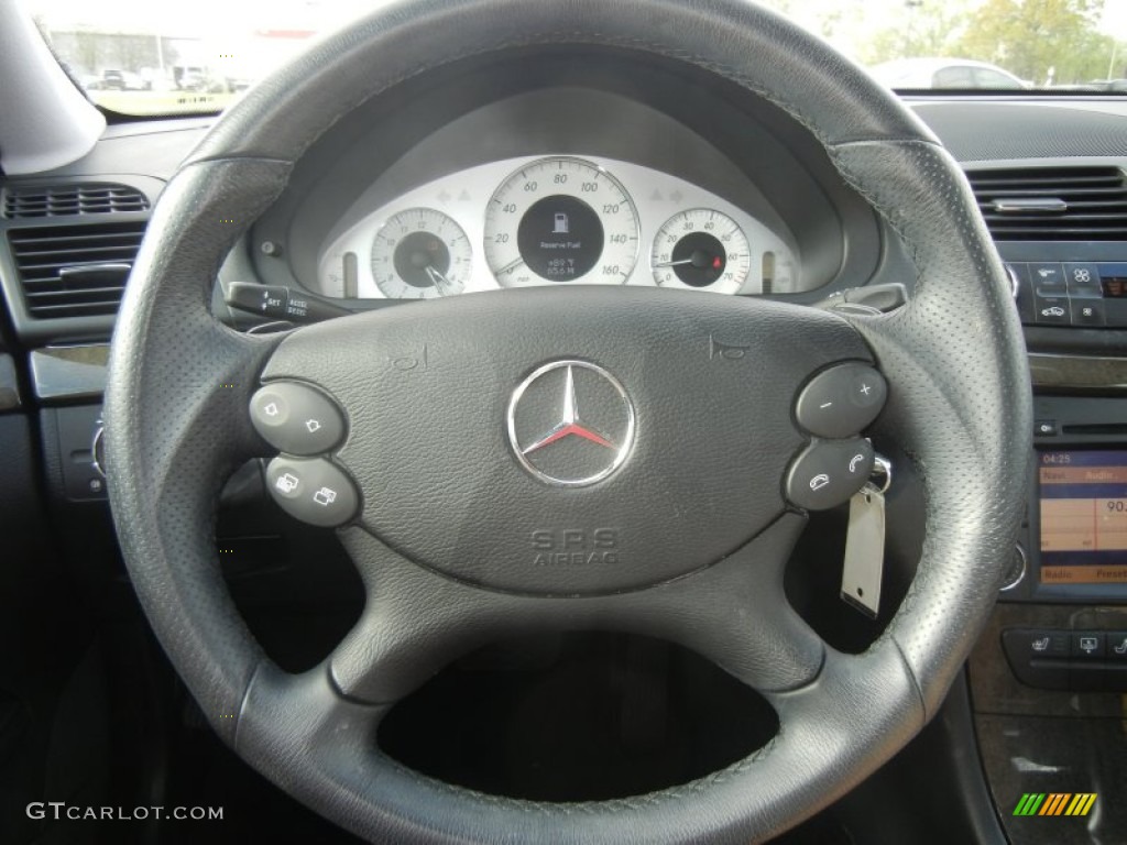 2009 Mercedes-Benz E 350 4Matic Sedan Black Steering Wheel Photo #61971214