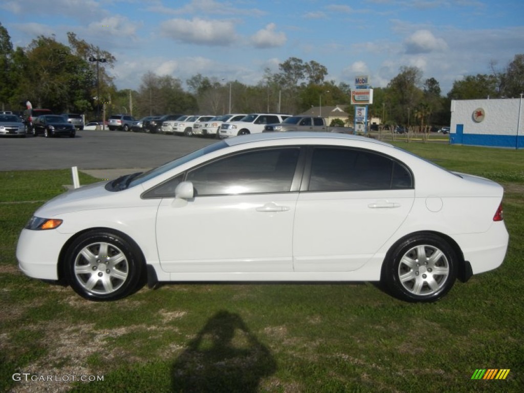 2007 Civic LX Sedan - Taffeta White / Ivory photo #5