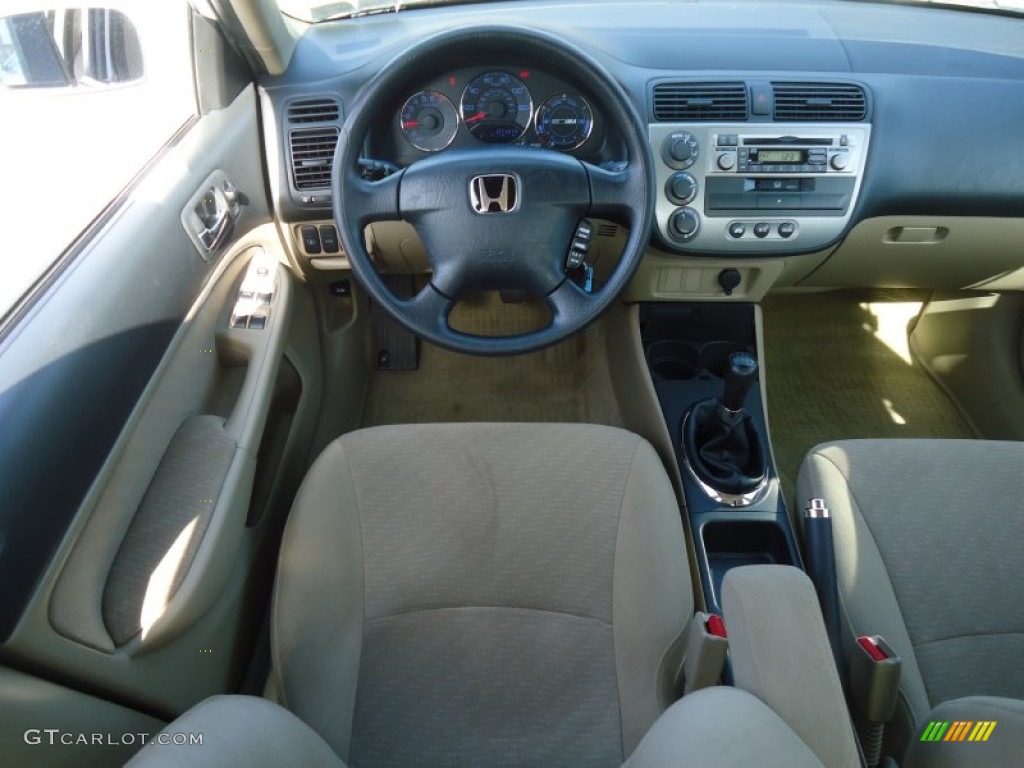 2003 Honda Civic Hybrid Sedan Beige Dashboard Photo #61973661