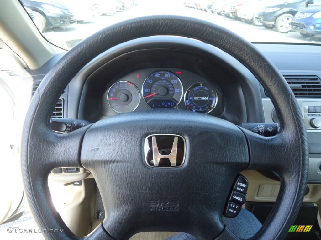 2003 Honda Civic Hybrid Sedan Beige Steering Wheel Photo #61973718