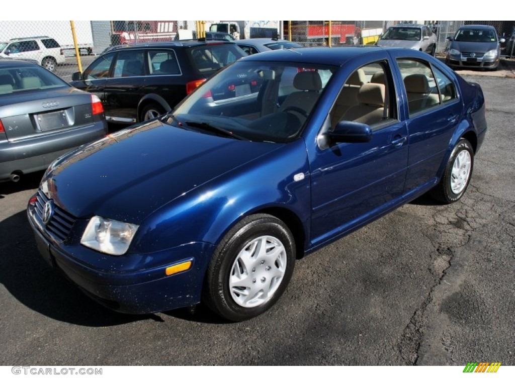 2001 Jetta GLS TDI Sedan - Galactic Blue / Beige photo #4