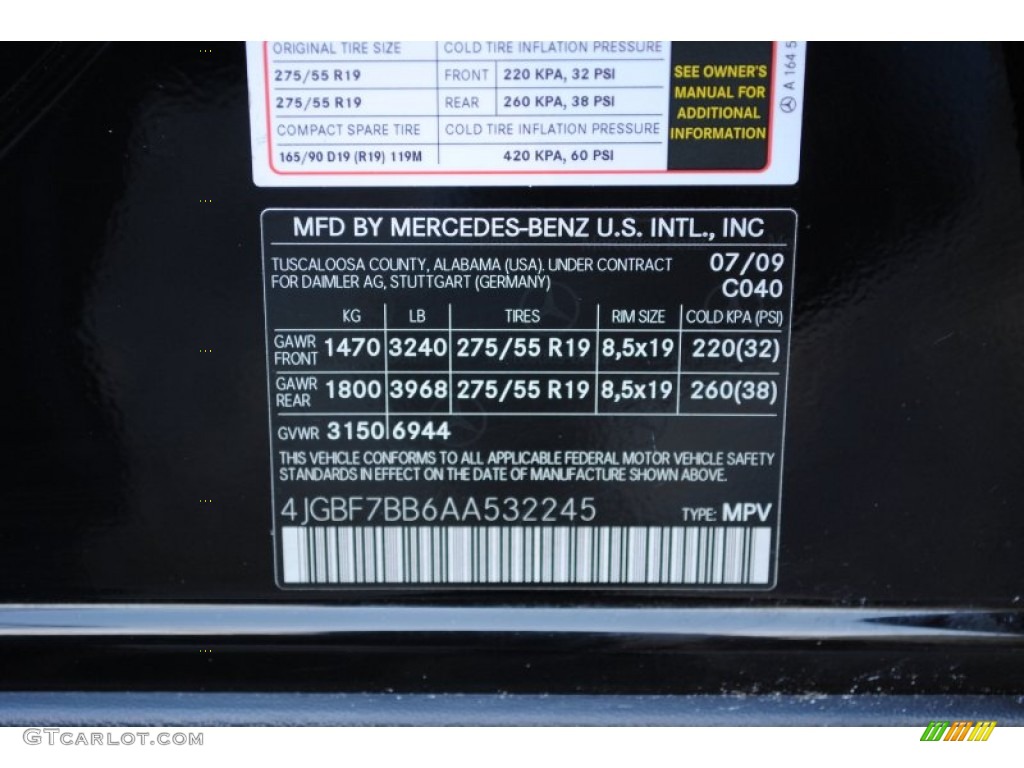 2010 GL Color Code 040 for Black Photo #61977804