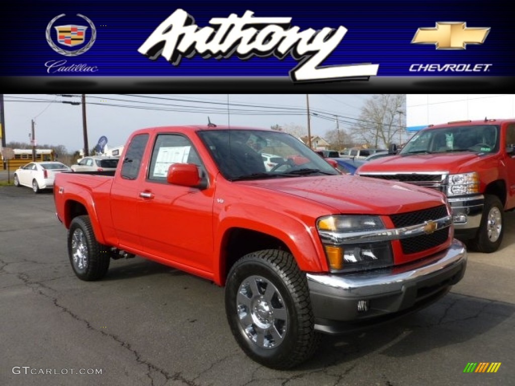 2012 Colorado LT Extended Cab 4x4 - Victory Red / Ebony photo #1