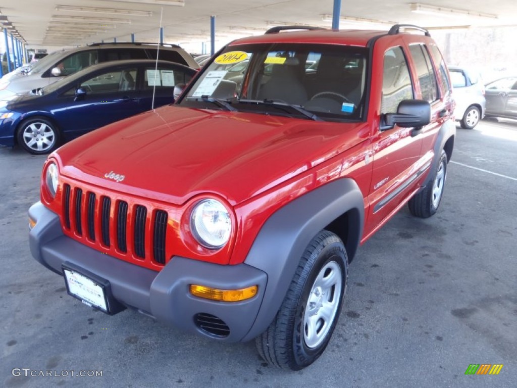 Flame Red 2004 Jeep Liberty Sport 4x4 Exterior Photo #61980306