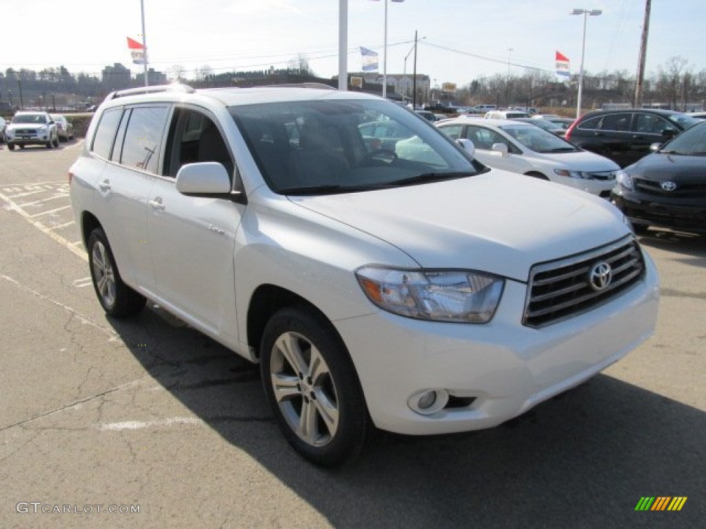 2010 Highlander Sport 4WD - Blizzard White Pearl / Ash photo #8