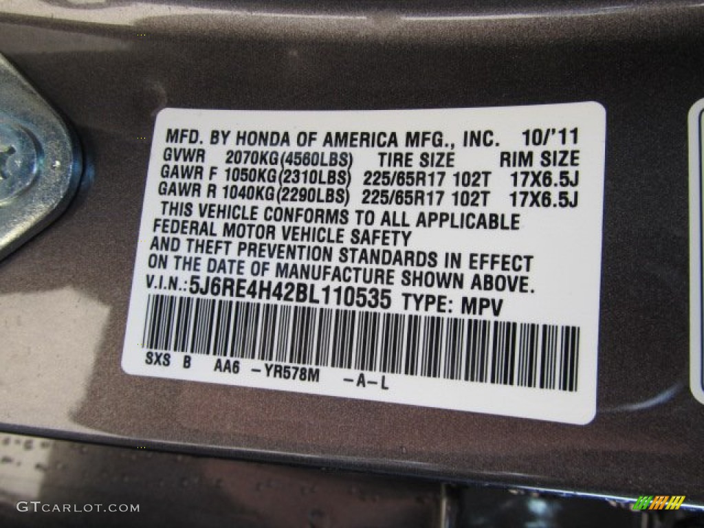 2011 CR-V SE 4WD - Urban Titanium Metallic / Black photo #19