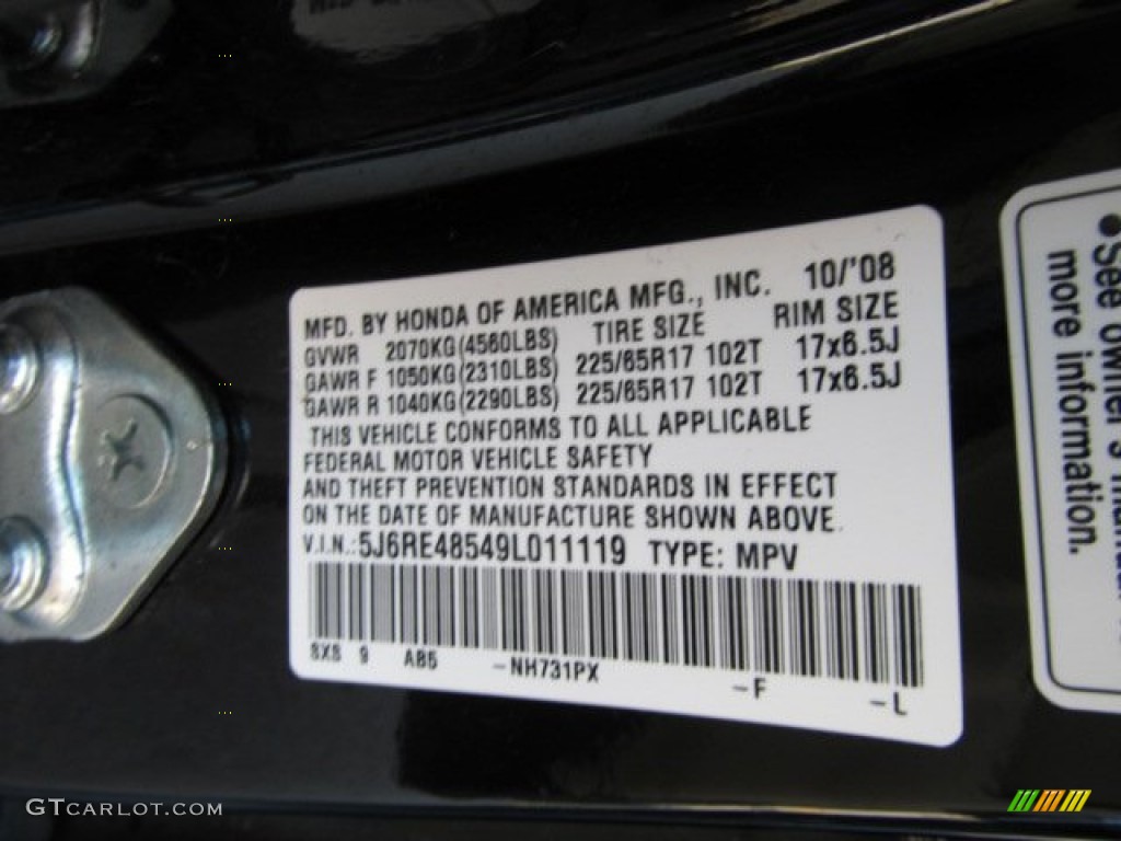 2009 CR-V EX 4WD - Crystal Black Pearl / Ivory photo #19