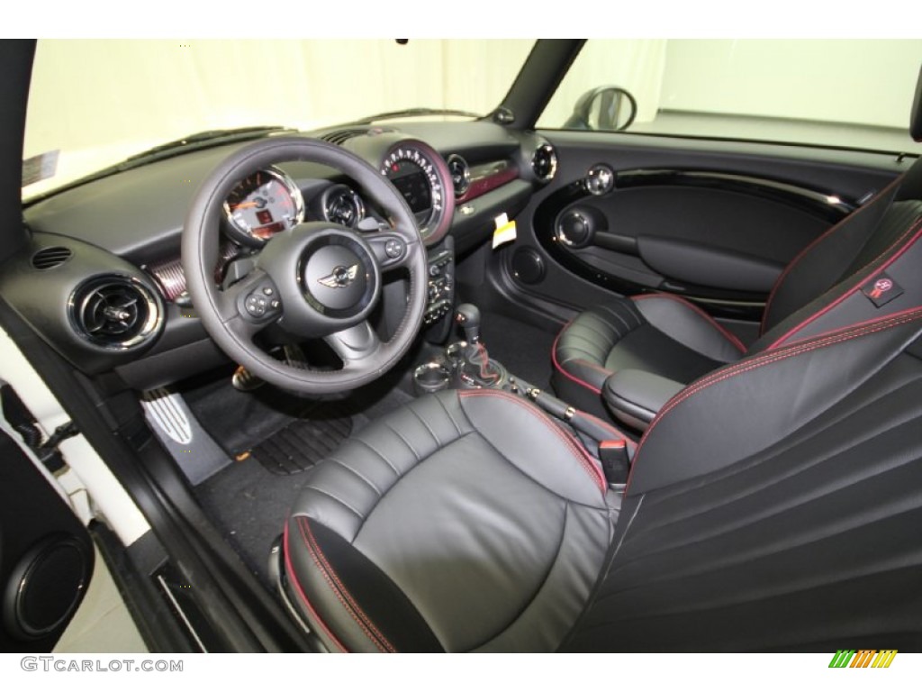 Black Lounge Leather/Damson Red Piping Interior 2012 Mini Cooper S Clubman Hampton Package Photo #61992303