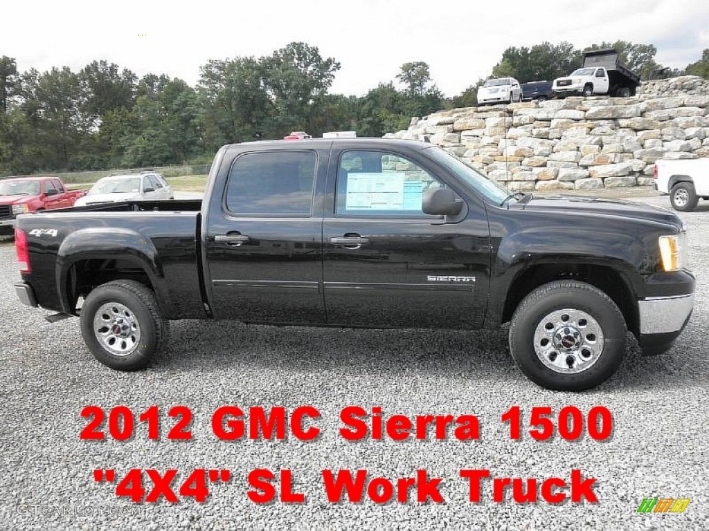 2012 Sierra 1500 SL Crew Cab 4x4 - Onyx Black / Dark Titanium photo #1