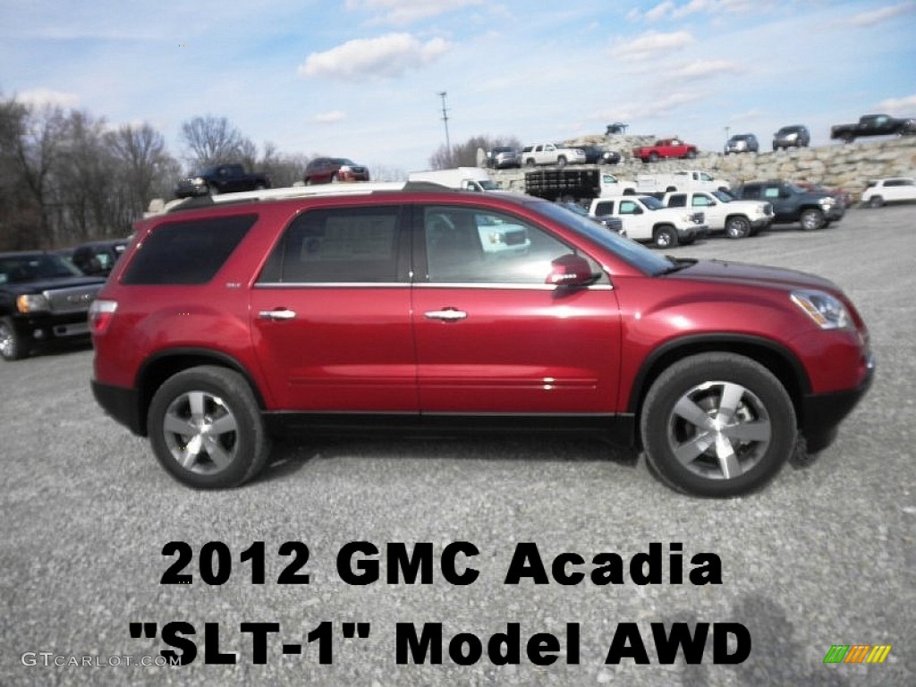 2012 Acadia SLT AWD - Crystal Red Tintcoat / Ebony photo #1