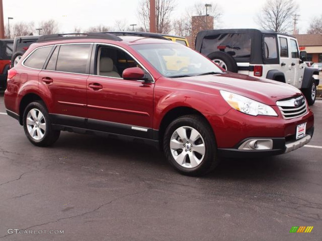 2011 Outback 3.6R Limited Wagon - Ruby Red Pearl / Warm Ivory photo #2