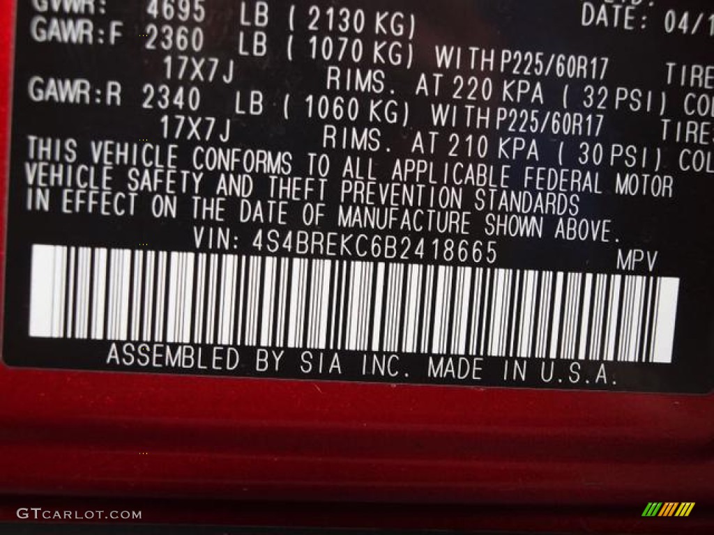 2011 Outback 3.6R Limited Wagon - Ruby Red Pearl / Warm Ivory photo #18