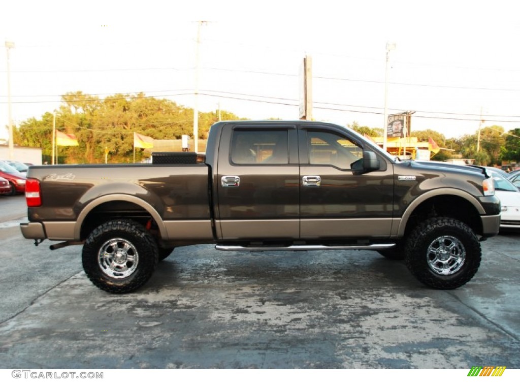 2006 F150 Lariat SuperCrew 4x4 - Dark Stone Metallic / Tan photo #4