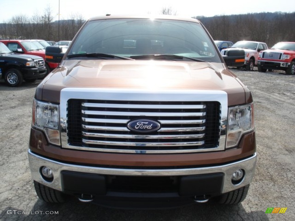 2012 F150 XLT SuperCab 4x4 - Golden Bronze Metallic / Pale Adobe photo #3