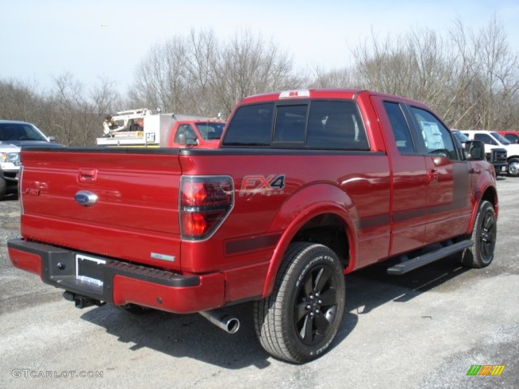2012 F150 FX4 SuperCab 4x4 - Red Candy Metallic / FX Sport Appearance Black/Red photo #8