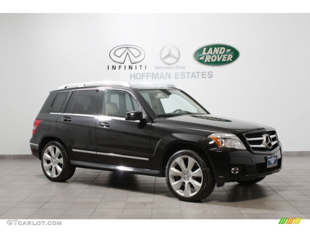 2010 GLK 350 4Matic - Obsidian Black Metallic / Almond/Black photo #1