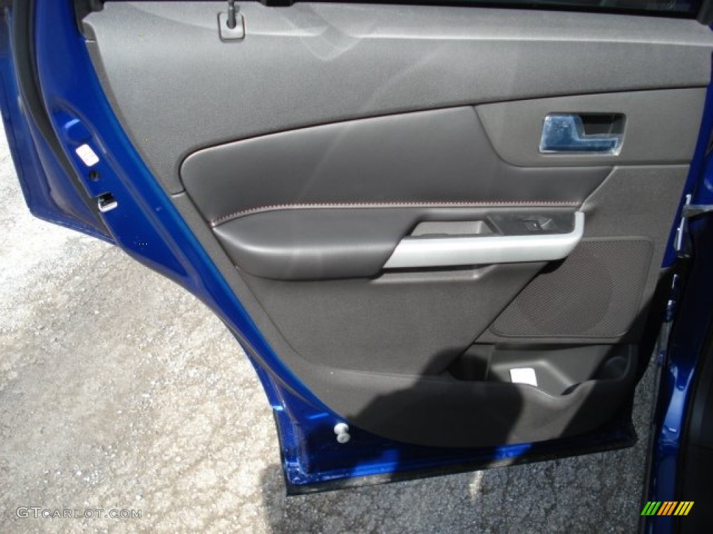 2013 Ford Edge SEL AWD SEL Appearance Charcoal Black/Gray Alcantara Door Panel Photo #62000970