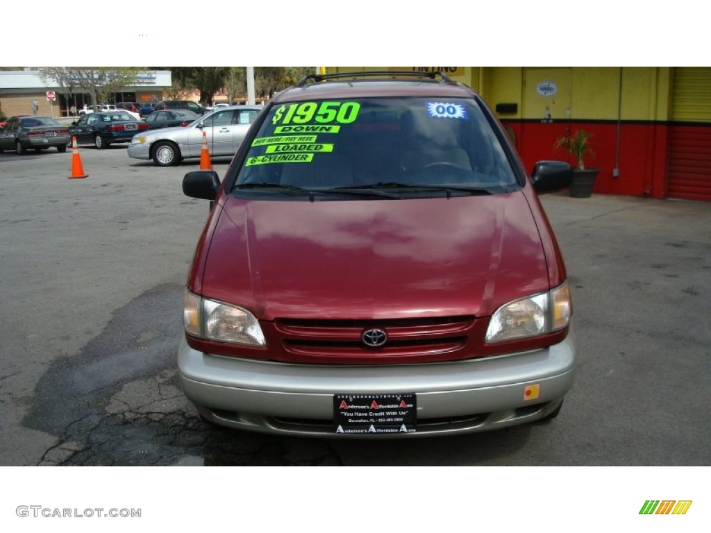2000 Sienna XLE - Sunfire Red Pearl / Oak photo #8