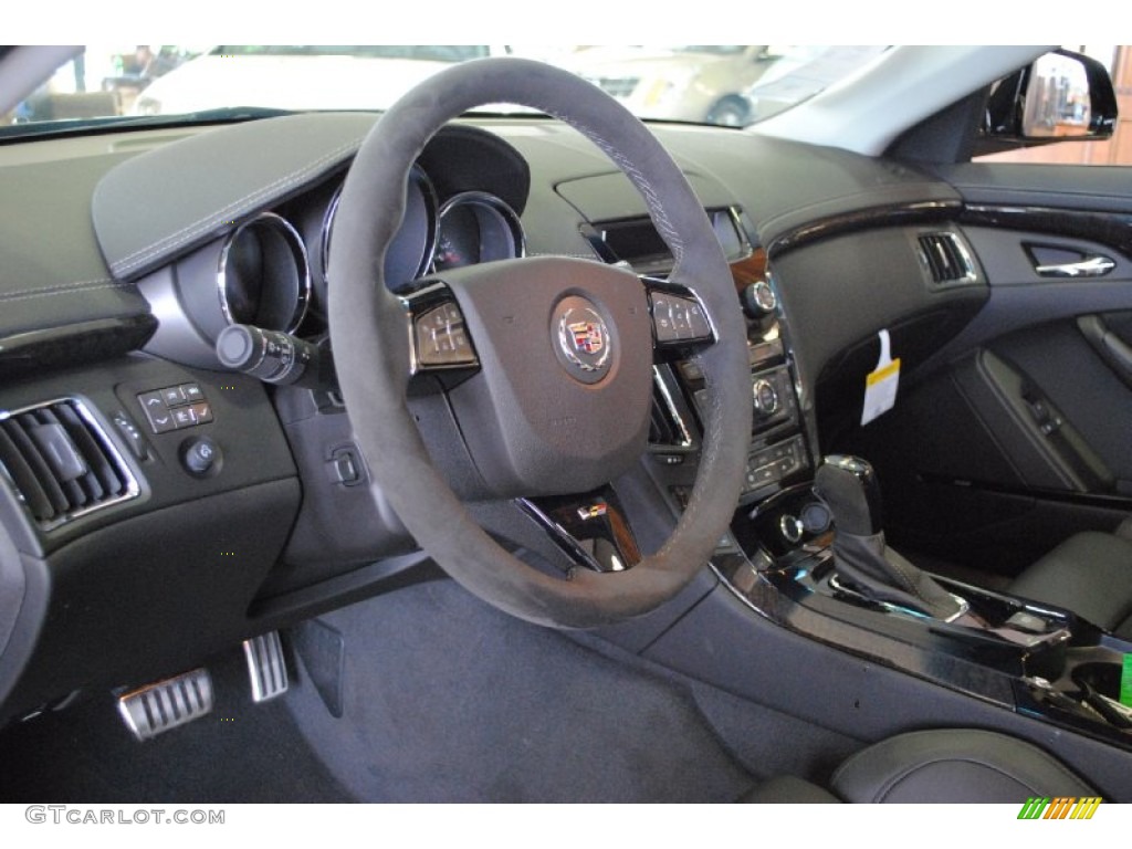 2011 Cadillac CTS -V Sedan Ebony Steering Wheel Photo #62005945