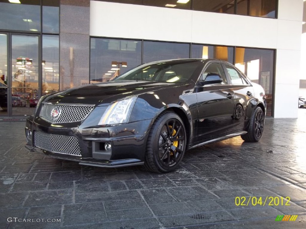 2012 CTS -V Sedan - Black Diamond Tricoat / Ebony/Ebony photo #1