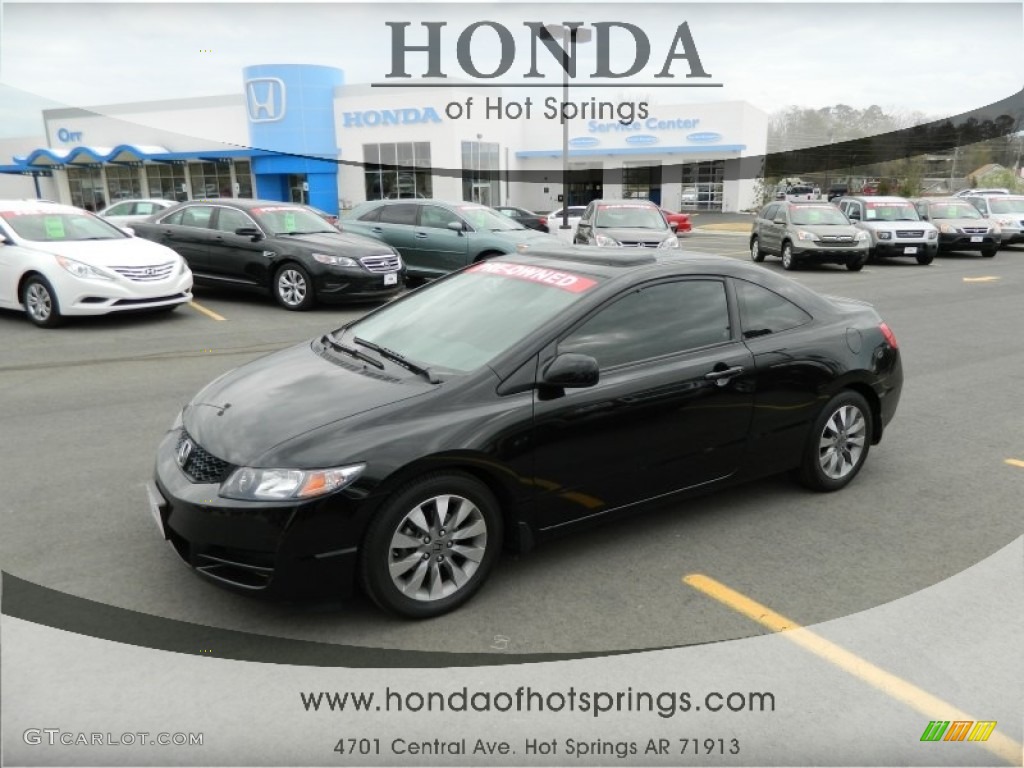 2010 Civic EX Coupe - Crystal Black Pearl / Black photo #1