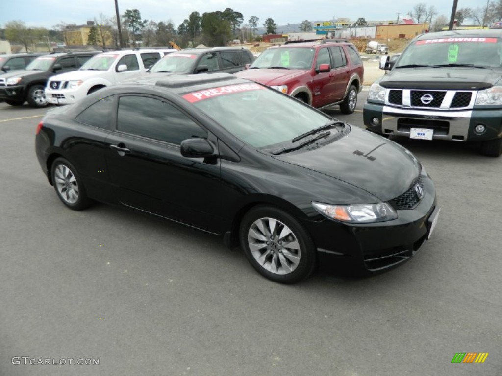 2010 Civic EX Coupe - Crystal Black Pearl / Black photo #7