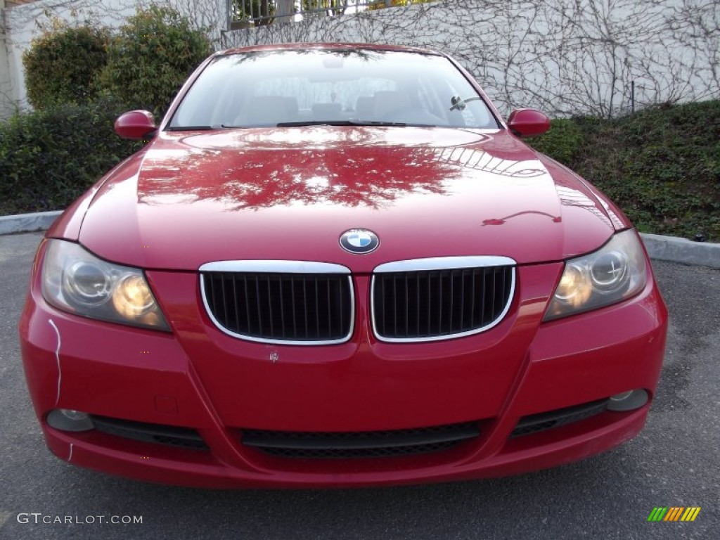 2006 3 Series 325i Sedan - Electric Red / Beige photo #3