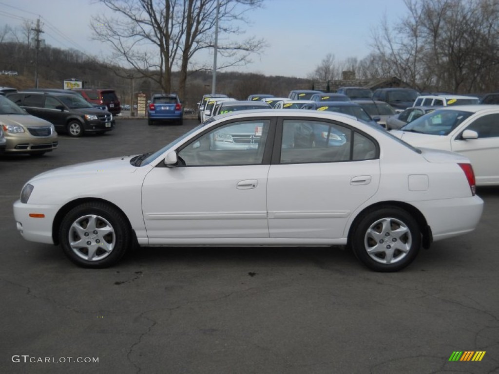 2006 Elantra GLS Sedan - Nordic White / Beige photo #11