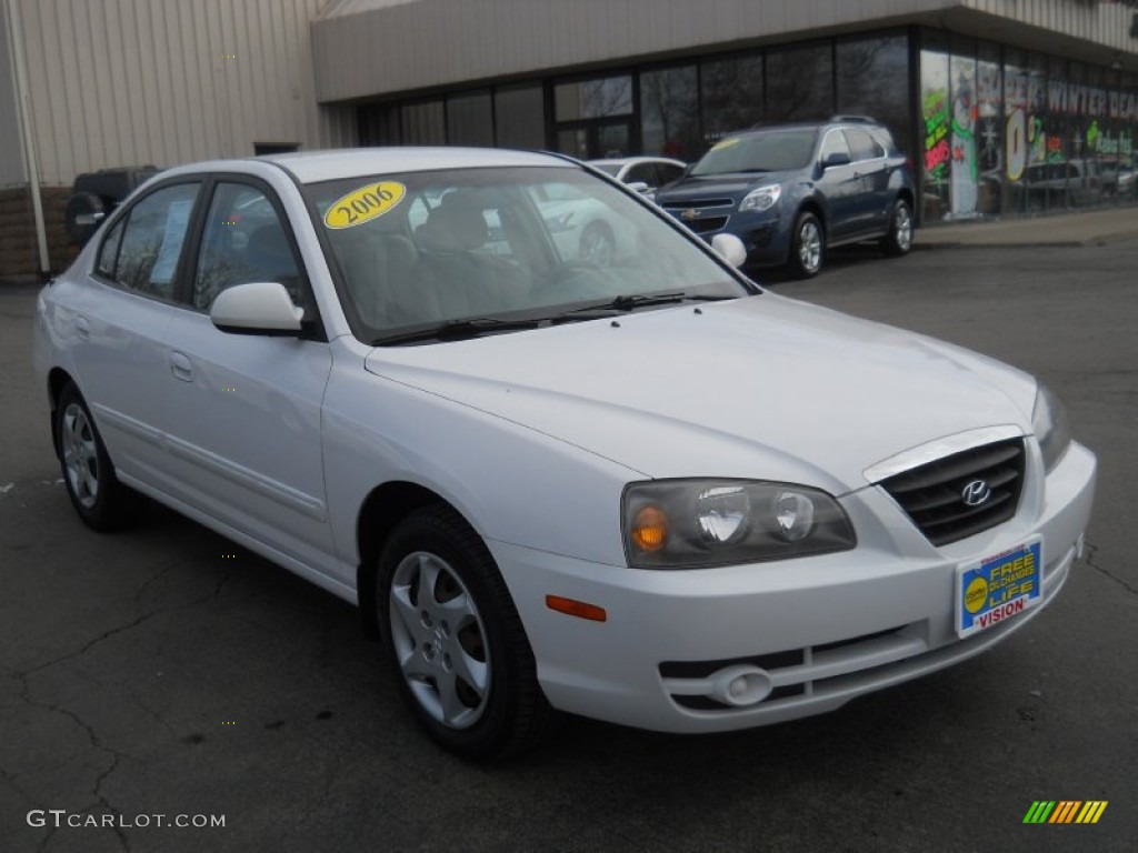 2006 Elantra GLS Sedan - Nordic White / Beige photo #14