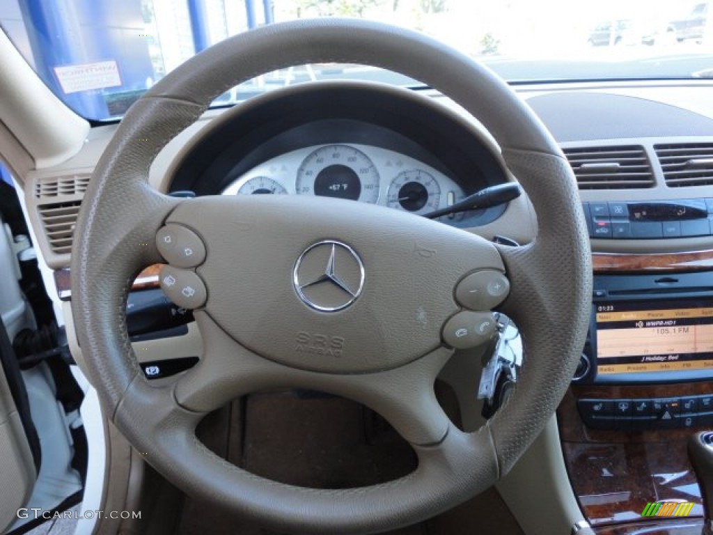 2009 Mercedes-Benz E 350 4Matic Sedan Cashmere Steering Wheel Photo #62012507